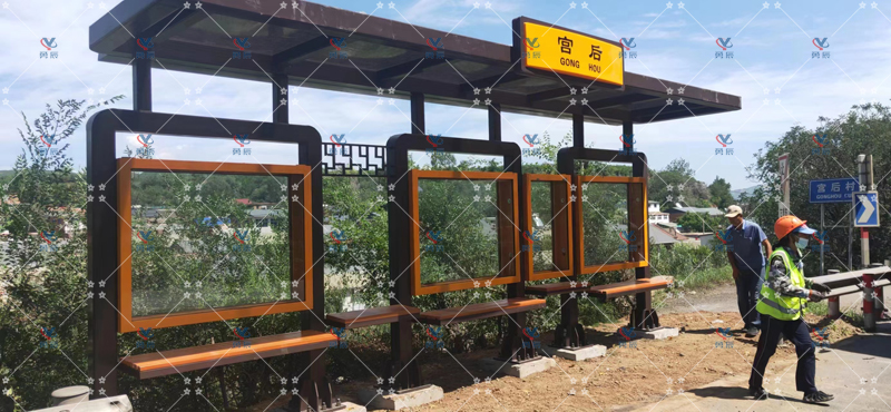 河北候车亭制作完工